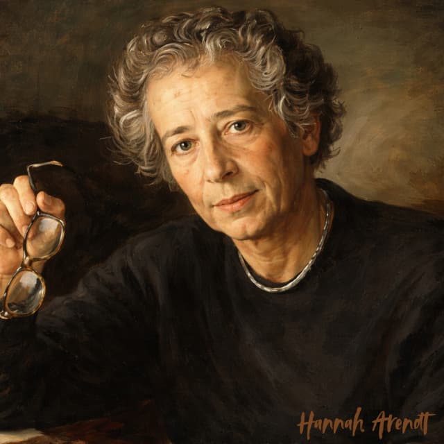 Filósofa Hannah Arendt - Retrato em Estilo Realista