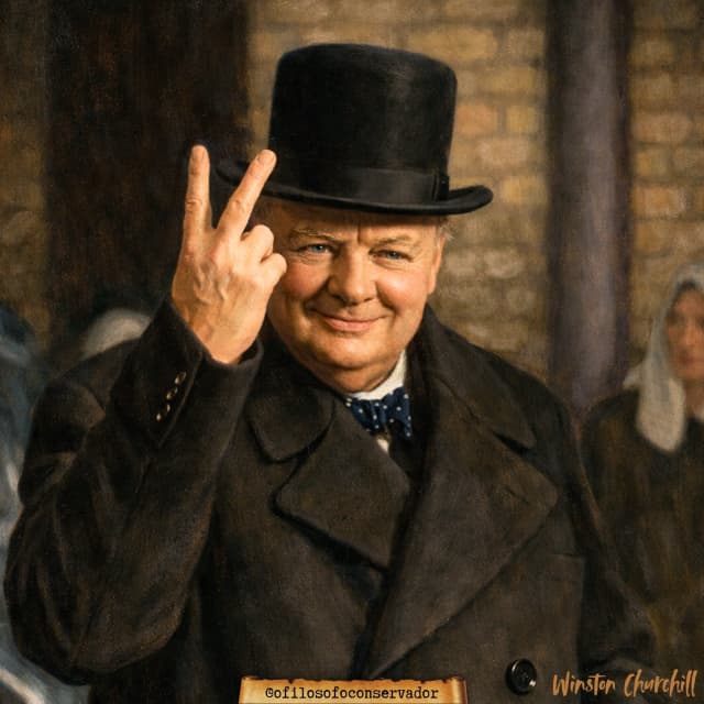 Winston Churchil - Pintura em Estilo Realista