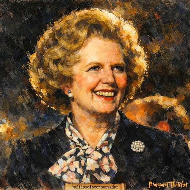 Margaret Thatcher - Retrato em Estilo Impressionista