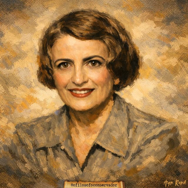 Filósofa Ayn Rand - Retrato em Estilo Impressionista