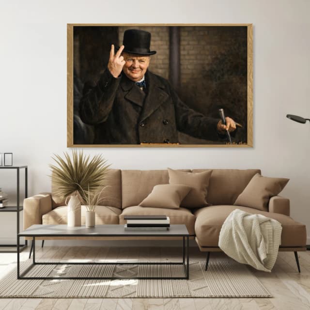 Winston Churchil - Pintura em Estilo Realista