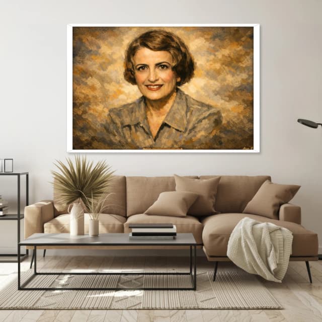 Filósofa Ayn Rand - Retrato em Estilo Impressionista